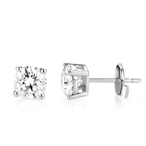 doveggs moissanite 2 carat round moissanite sterling silver stud earring