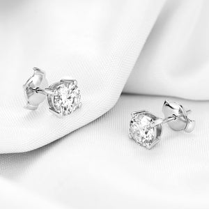 doveggs moissanite 2 carat round moissanite sterling silver stud earring