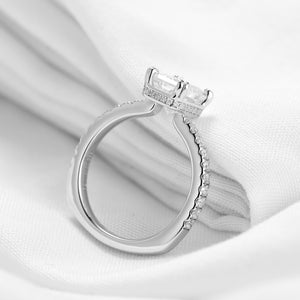 DovEggs sterling silver 2 carat radiant moissanite engagement ring