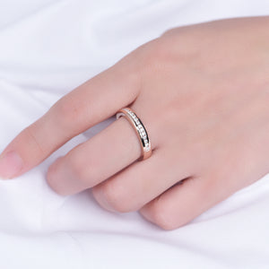 Doveggs half eternity channel set moissanite/lab diamond  wedding band-4mm band width