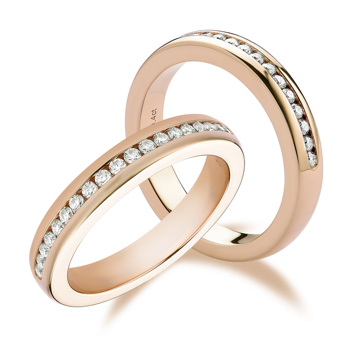Doveggs half eternity channel set moissanite/lab diamond  wedding band-4mm band width - DovEggs-Seattle