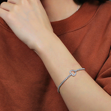 doveggs moissanite/lab grown diamond bracelet with accents 17.5cm length