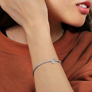 doveggs moissanite/lab grown diamond bracelet with accents 17.5cm length