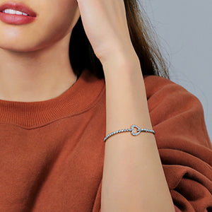 doveggs moissanite/lab create diamond bracelet with accents 17.5cm length