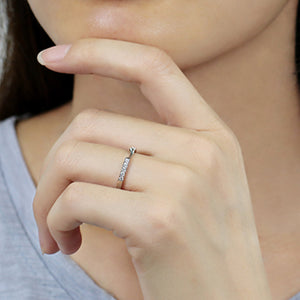 doveggs Half eternity pave moissanite/lab grown diamond wedding band-1.9mm band width