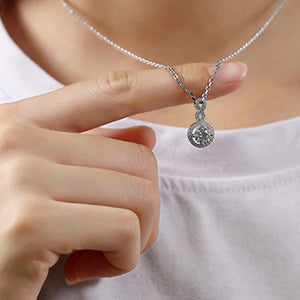 Doveggs round art deco moissanite pendant necklace (pendant only)