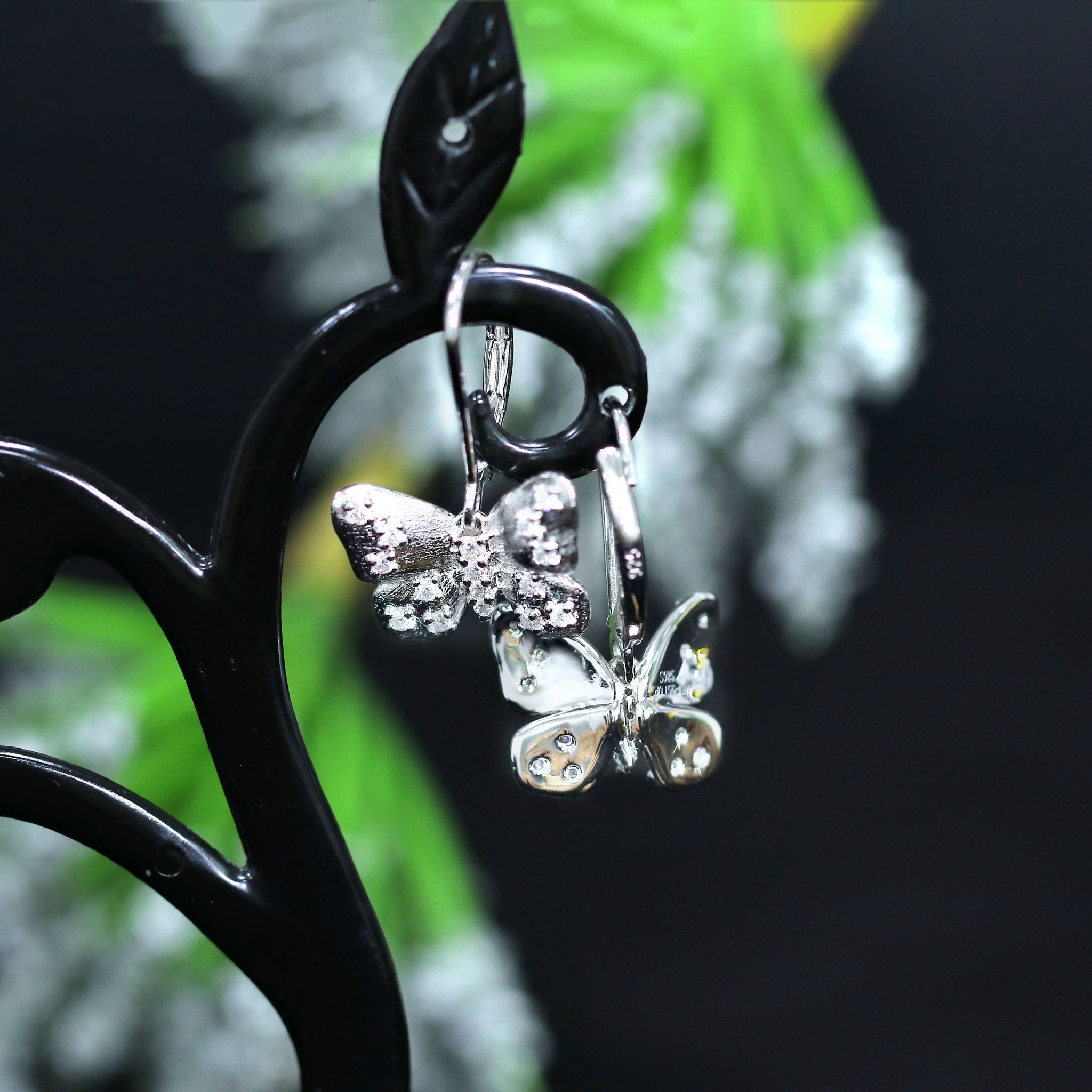 Doveggs butterfly moissanite hoop earrings