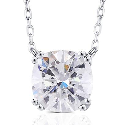 Doveggs solitaire cushion moissanite pendant necklace for women