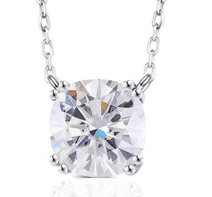 Doveggs solitaire cushion moissanite pendant necklace for women