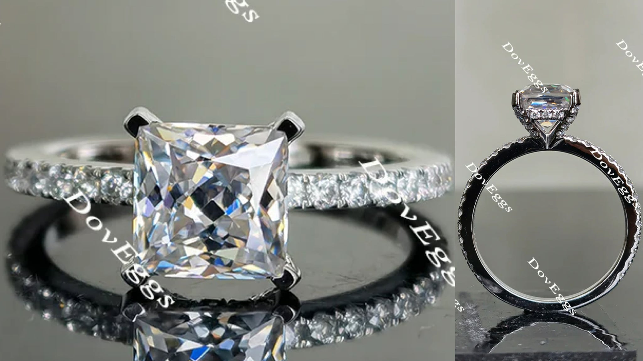 pave moissanite ring
