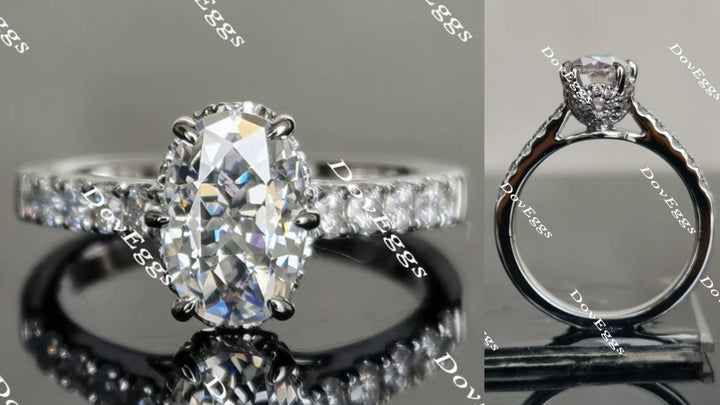 half eternity paved moissanite engagement ring