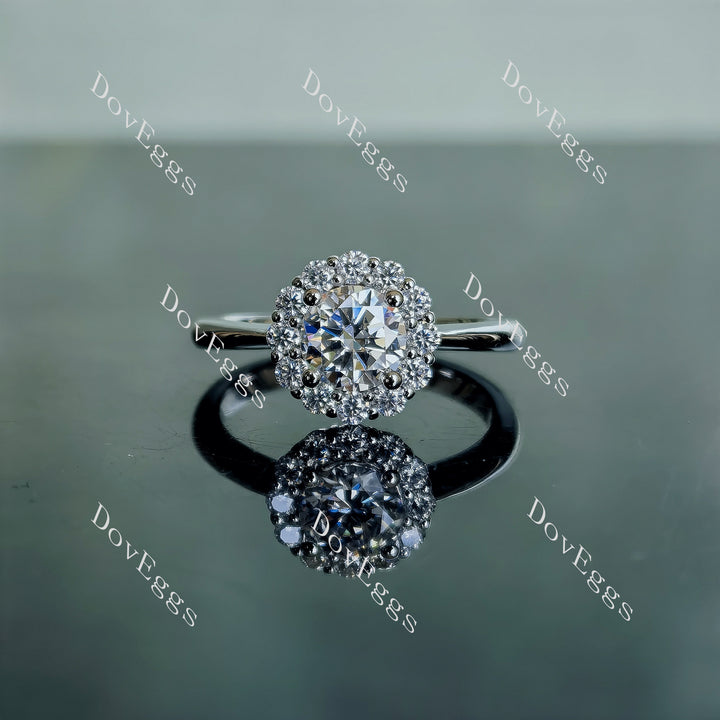 Doveggs round halo moissanite engagement ring - DovEggs-Seattle
