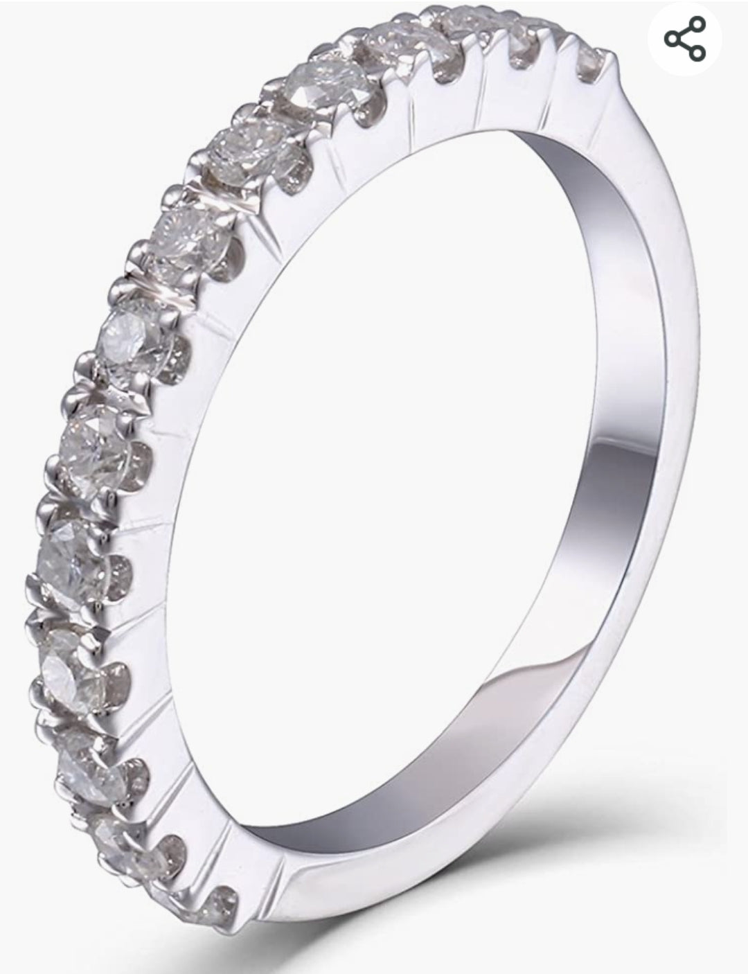 DovEggs 0.4CTW HI 2.26mm Width Moissanite Lab Created Diamond Half Eternity Wedding Band Sterling Silver for Women