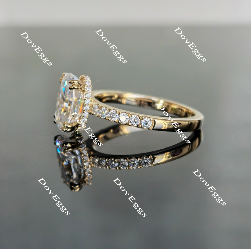 Pave moissanite or lab diamond engagement ring 