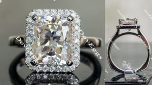 halo moissanite engagement ring