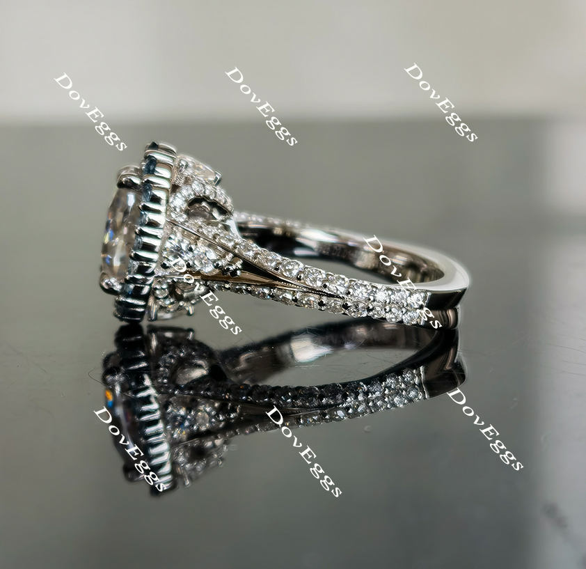 Art deco moissanite engagement ring| Doveggs