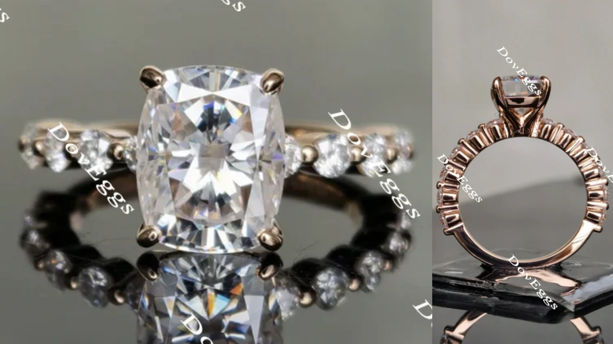 cushion moissanite engagement ring