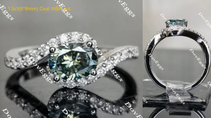 The Bella Daija-Oval curved moissanite engagement ring| Doveggs - DovEggs-Seattle