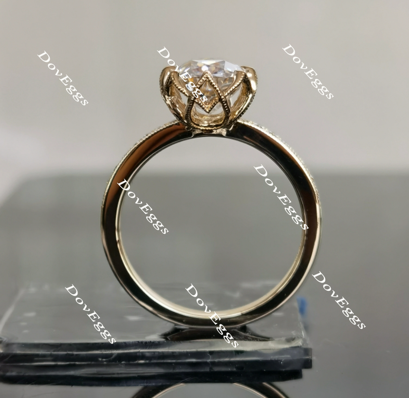 tulip oval engagement ring