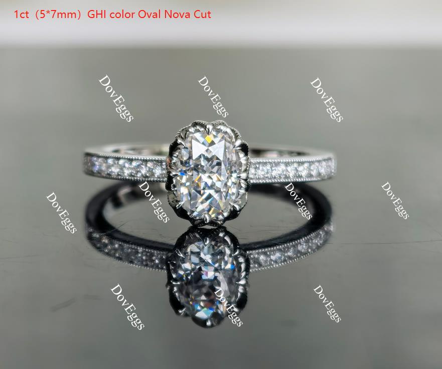 Doveggs moissanite rings oval nova cut center stone ring