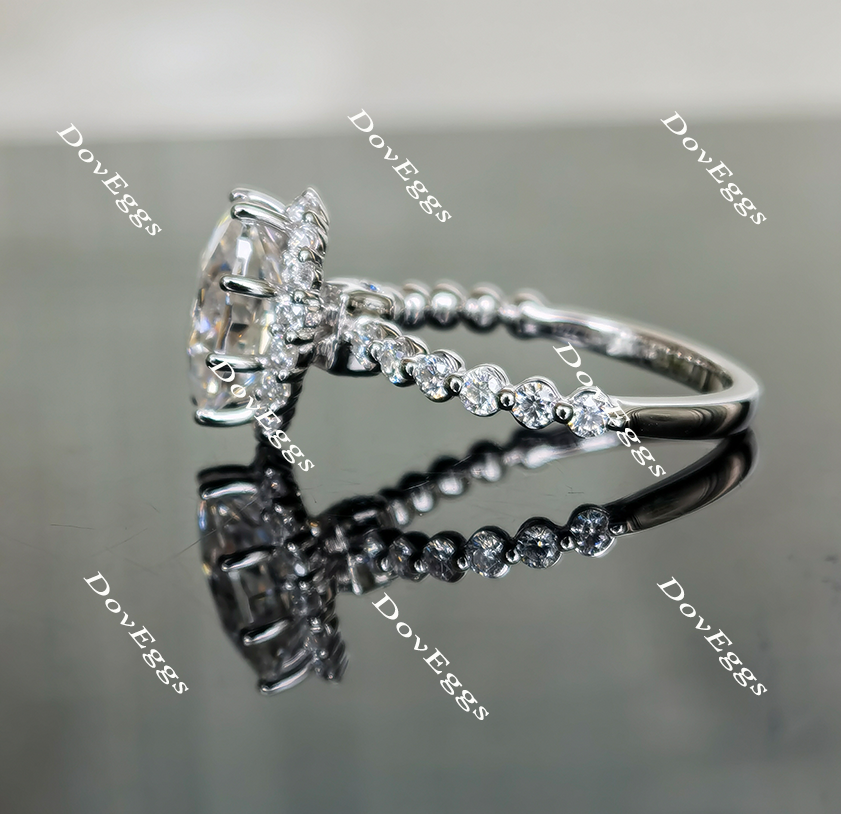 Moissanite bubble prongs ring band 