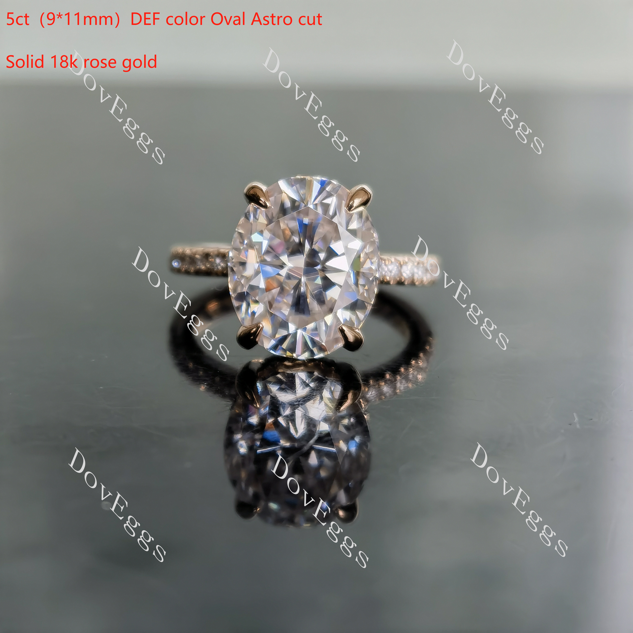 Doveggs| Oval astro cut moissanite engagement ring