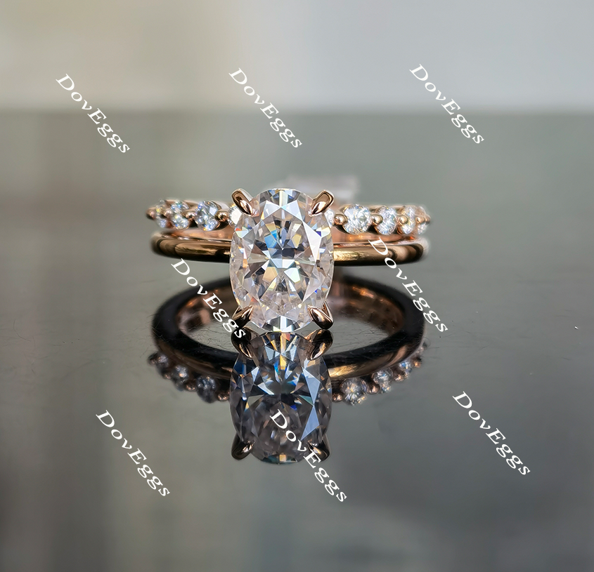 engagement rings moissanite oval center stone