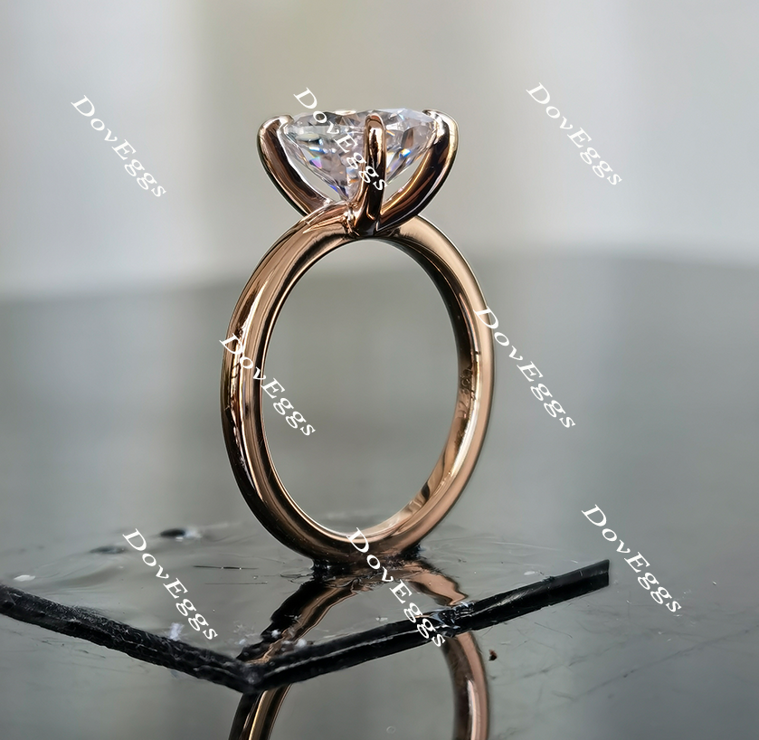 Solitaire oval moissanite engagement ring