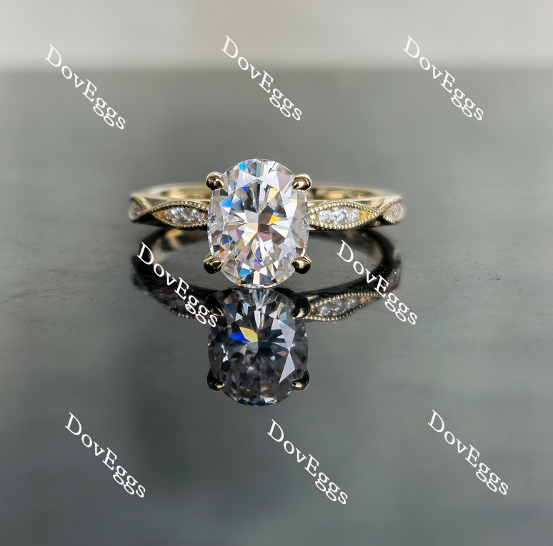 Doveggs moissanite ring oval center stone