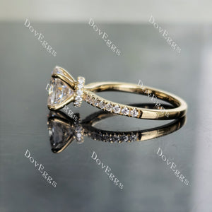 Pave moissanite or lab diamond stones engagement ring|Doveggs