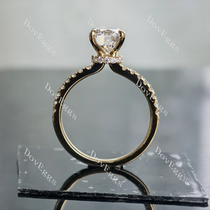 Oval hidden halo moissanite or lab grown diamond stones engagement rings