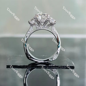 Doveggs cushion three stone moissanite bridal set (3 rings)