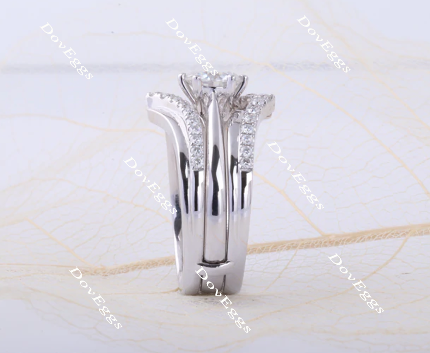doveggs round moissanite/lab diamond bridal set (2 rings)