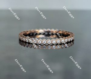 Doveggs round full eternity moissanite/lab grown diamond wedding bands-1.8mm band width