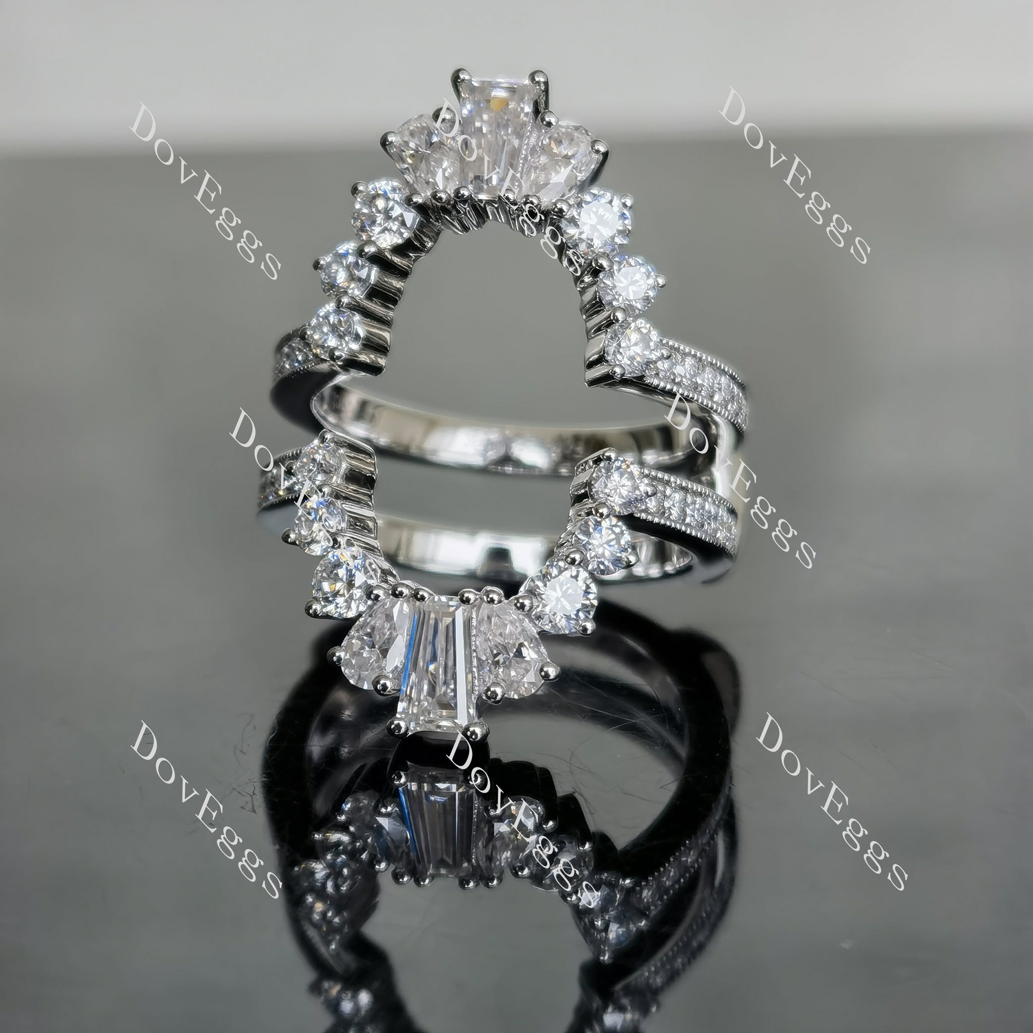 Arizona art deco moissanite/lab grown diamond enhancer (enhancer only)-6.9mm band width