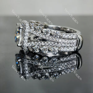 Doveggs round pave moissanite/lab grown diamond enhancer/wedding band(wedding band only)-7.6mm band width