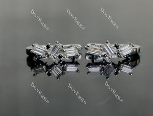 Doveggs baguette round pave moissanite/colored gem/lab grown diamond earrings