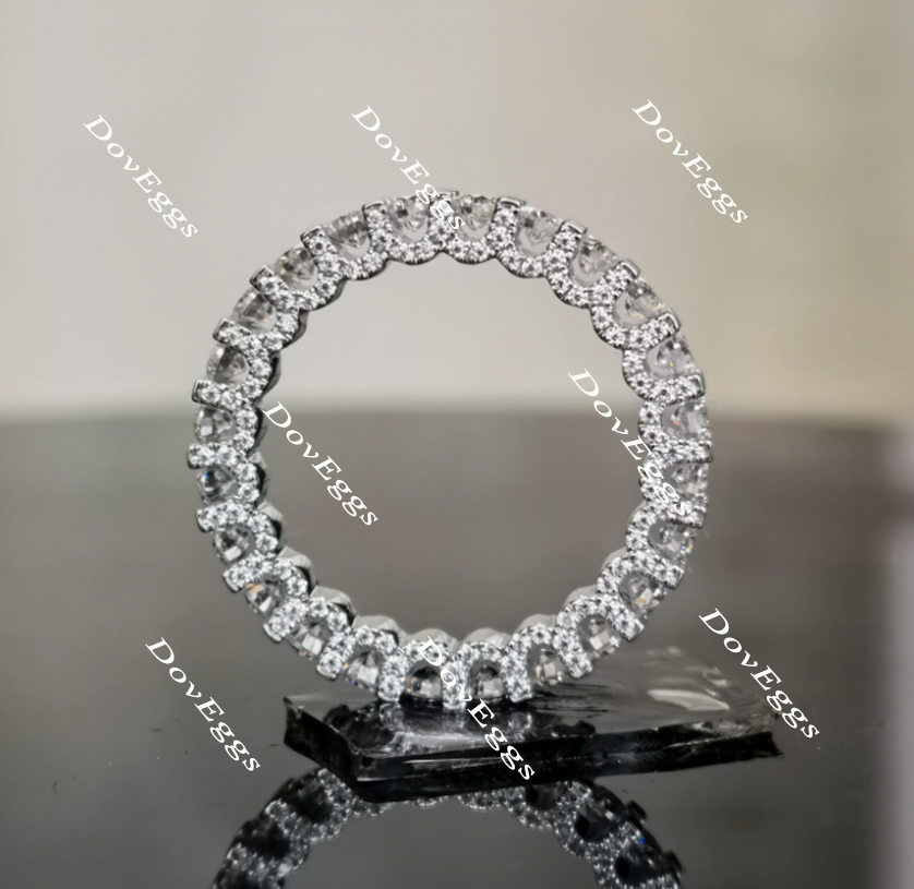 doveggs round full eternity moissanite/lab grown diamond wedding band-2.9mm band width