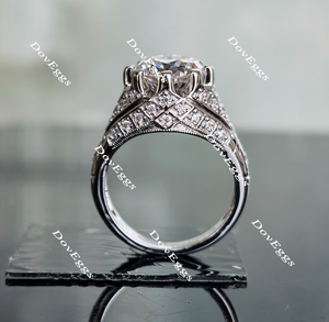 Doveggs round vintage moissanite engagement ring