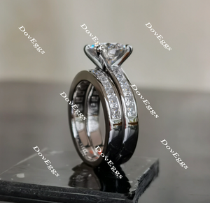 Doveggs princess channel set moissanite/lab grown diamond wedding band (wedding band only)-3mm band width