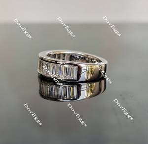 Doveggs half eternity channel set baguette moissanite wedding band/moissanite ring-6mm band width
