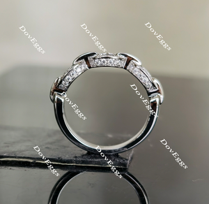 Doveggs Stacking moissanite/lab grown diamond wedding band for women-2.1mm band width