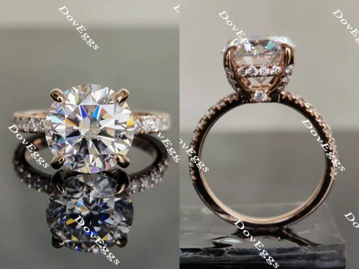 Doveggs round eternity pave moissanite engagement ring - DovEggs-Seattle