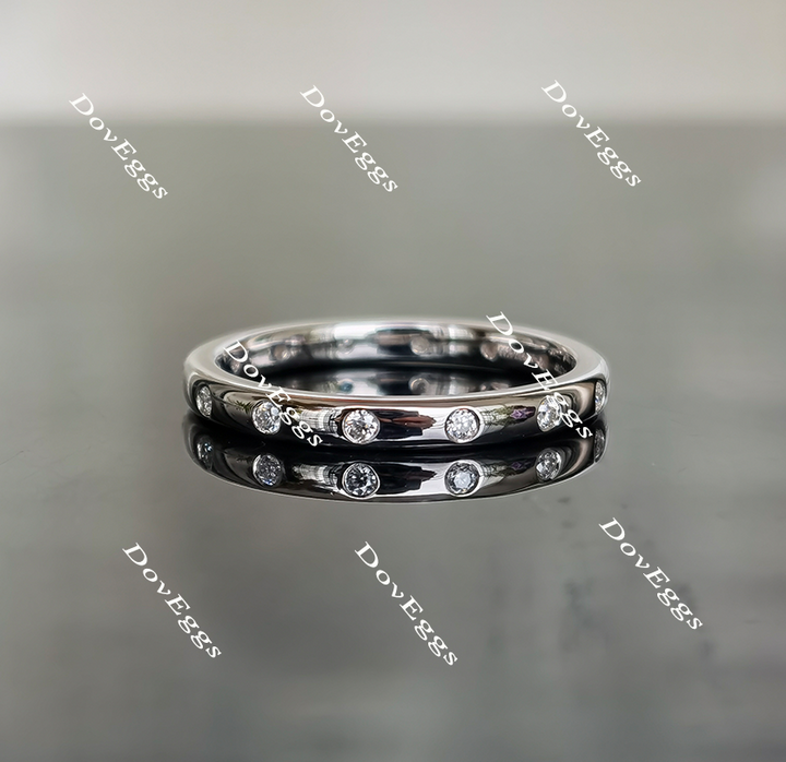 Circle of life round moissanite ring/lab grown diamond wedding band-2.5mm band width