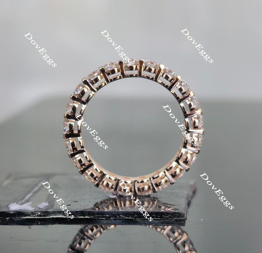 Doveggs 2.5mm moissanite/lab grown diamond eternity wedding band for women-2.2mm band width