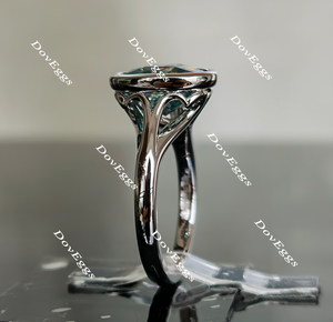 Doveggs Peacock blue solitaire moissanite engagement ring