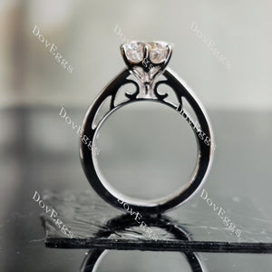 Doveggs round half eternity channel set moissanite ring