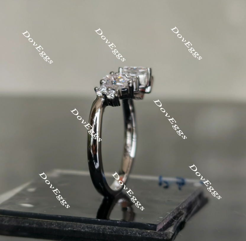 Doveggs crown moissanite engagement ring/wedding band-2.0mm band width