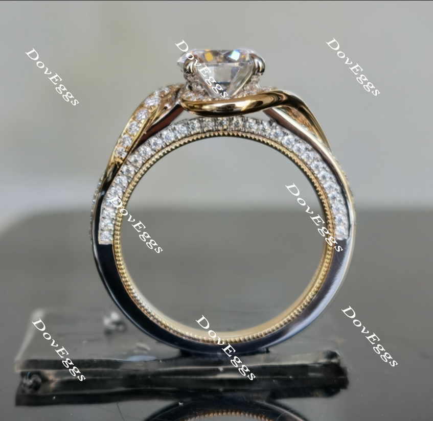 Doveggs art deco vintage moissanite engagement ring