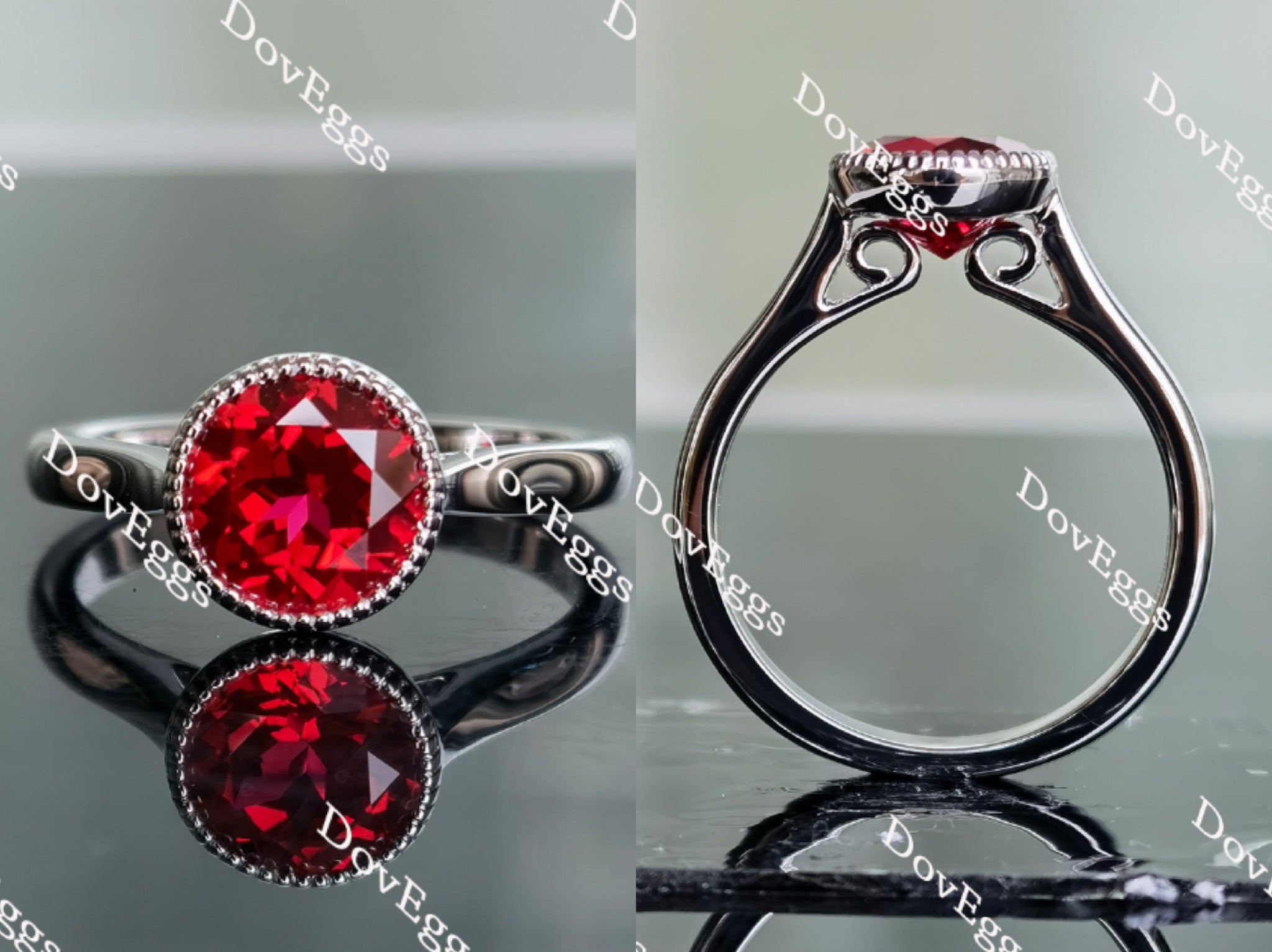 solitaire vivid pigeon blood ruby ring